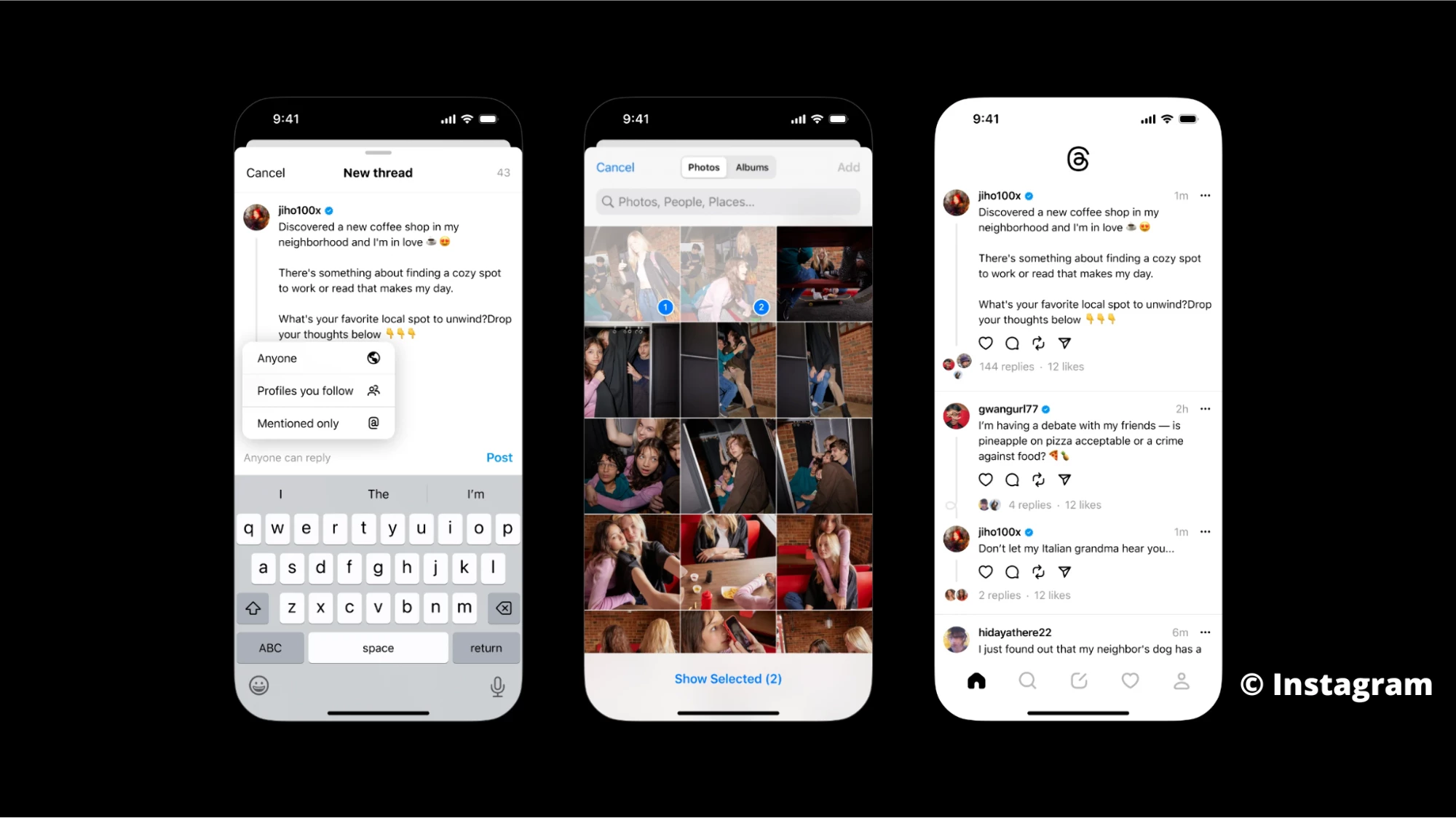 Instagram lanceert Threads Foto voorbeeld Threads