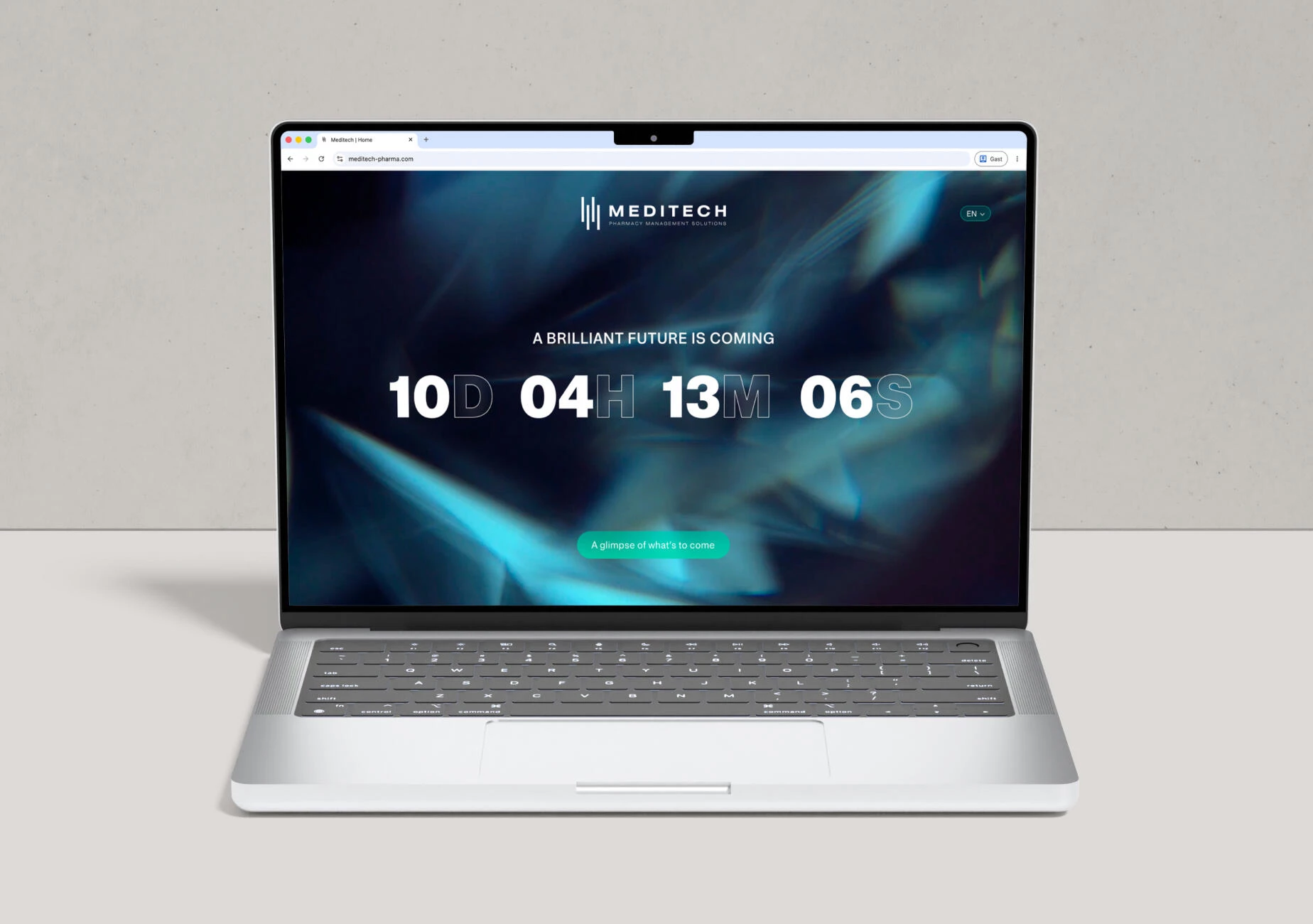 Meditech launch visual countdown page